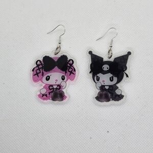 Kuromi & My Melody Lolita Style Earrings! Handmade‎ & Hypo-Allergenic